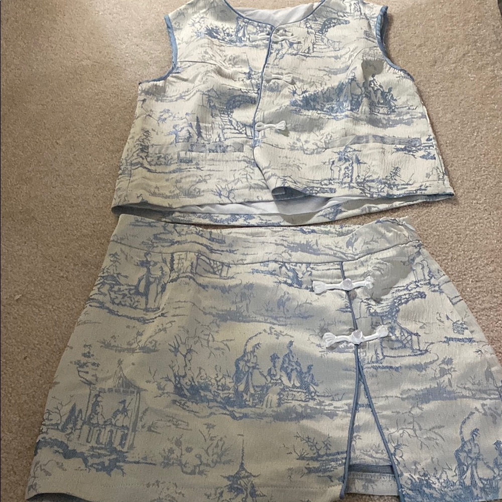 Sunday Blue and White Two-Piece Set